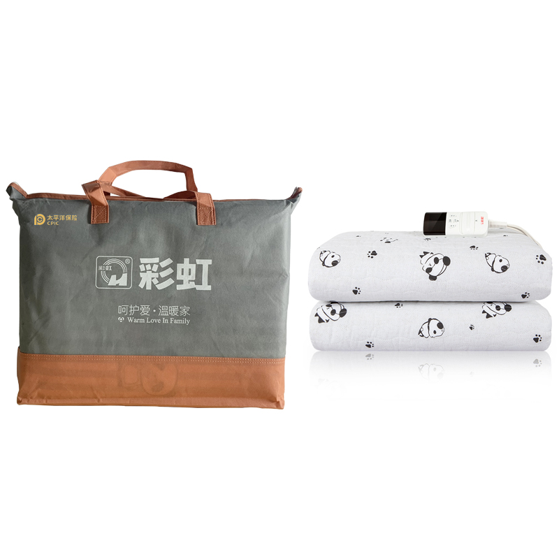 彩虹全线路安全保护双控双温电热毯TT180*150-10X