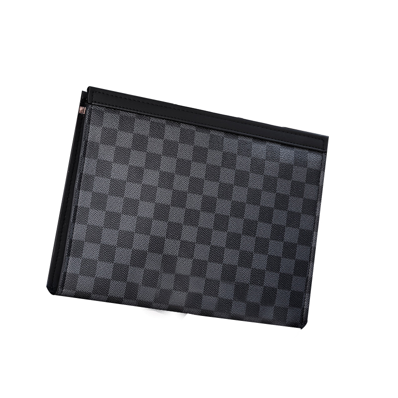 三鹰 FH158 商务休闲大容量手拿包 黑格 16*12cm 计价单位:个