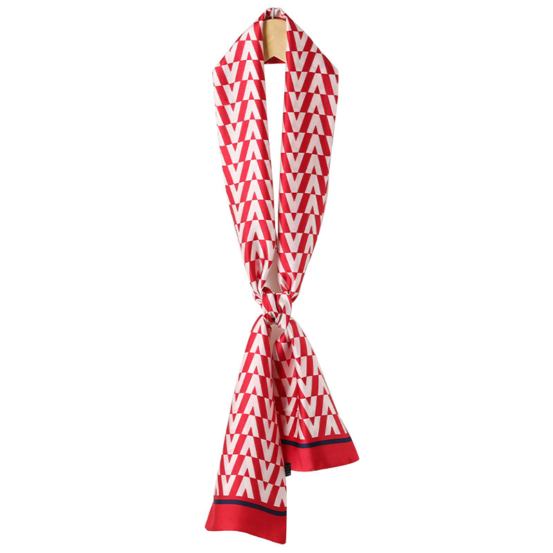 鑫彩之云 145*17cm 缎面小长巾丝巾 红色 计价单位:条