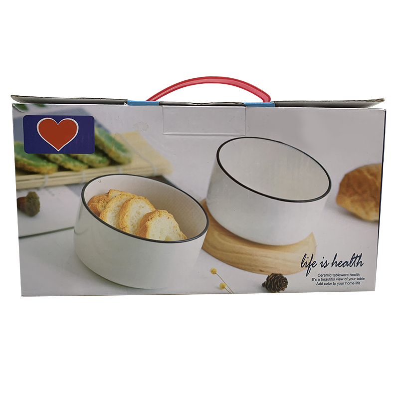 乐唯诗 NERVISHI 27*8*14cm 陶瓷日式碗两件套PLUS 5.3寸 白色 计价单位:盒