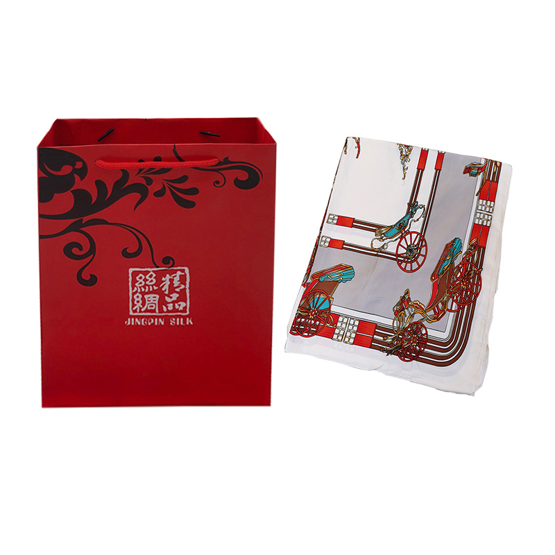 鑫彩之云 70*180cm 时尚复古气质优雅丝巾 红色花纹 计价单位:条