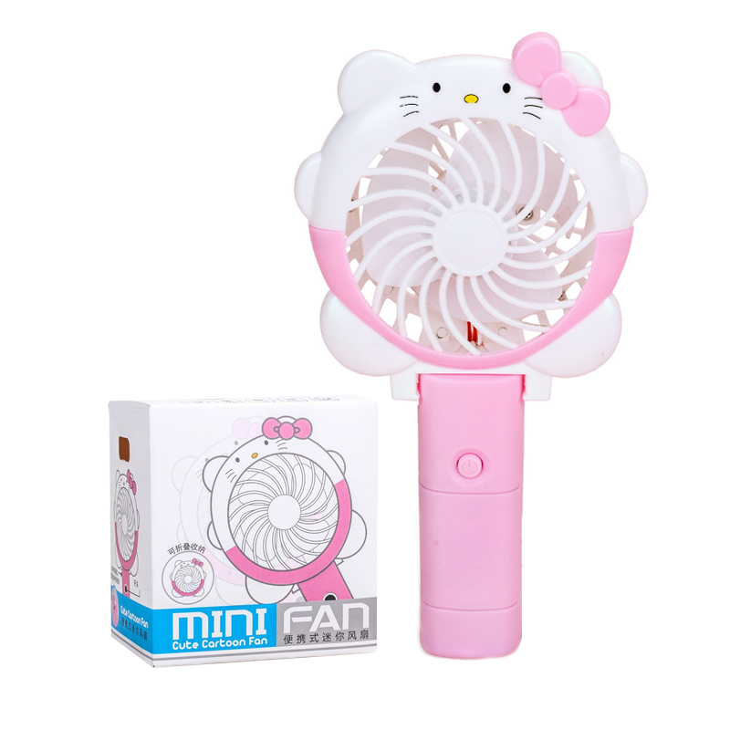 寻氏世纪 10*7.5*10.5cm 手持折叠卡通小风扇 5V 落樱粉 计价单位:个