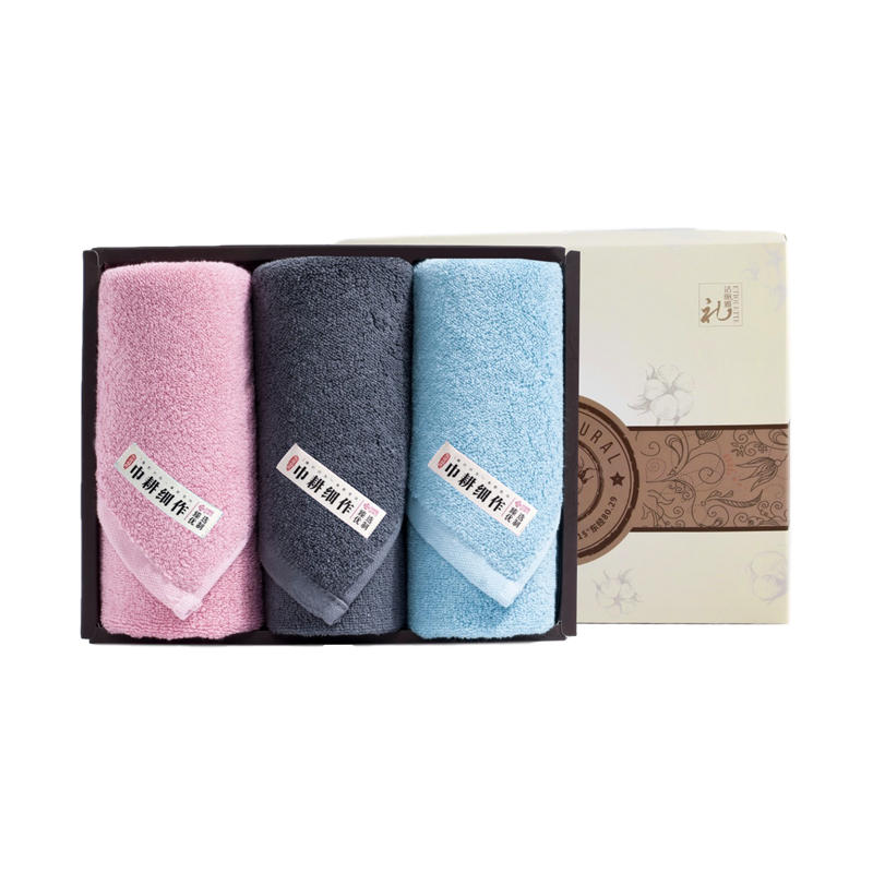 竹印象 FH3 毛巾秀色3件套 尺寸34*72cm 蓝色 粉色 灰色 计价单位:套