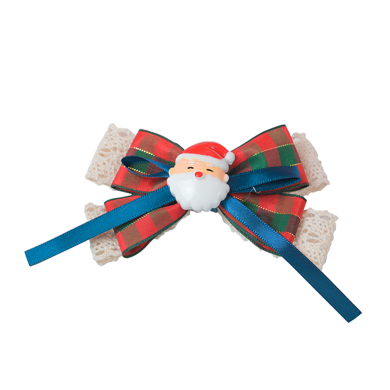 鑫彩之云 15g 圣诞老人蕾丝格子发夹 发夹10至11cm 夹子8cm 计价单位:个