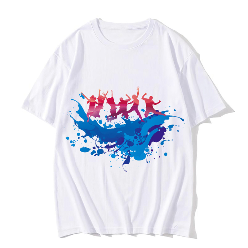 MUXUXI L 局部彩印速干T恤 白色 计价单位:件