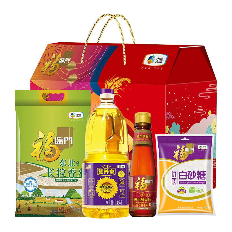 福临门 E型 唯粹福小厨米面粮油组合2905g+1700ml 计价单位:盒