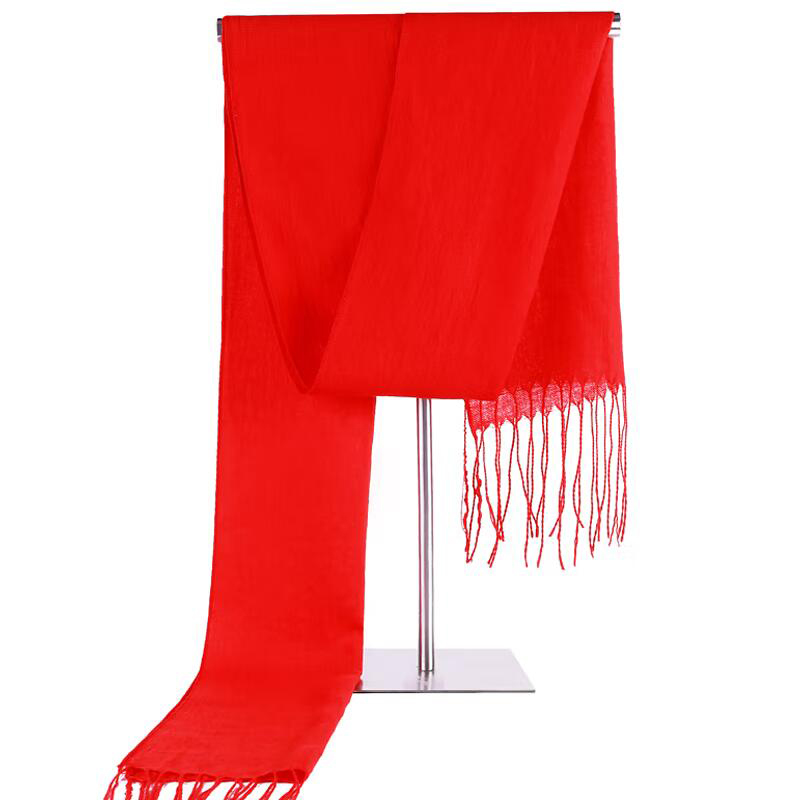 鑫彩之云 190*35cm 斜纹棉红围巾 计价单位:条