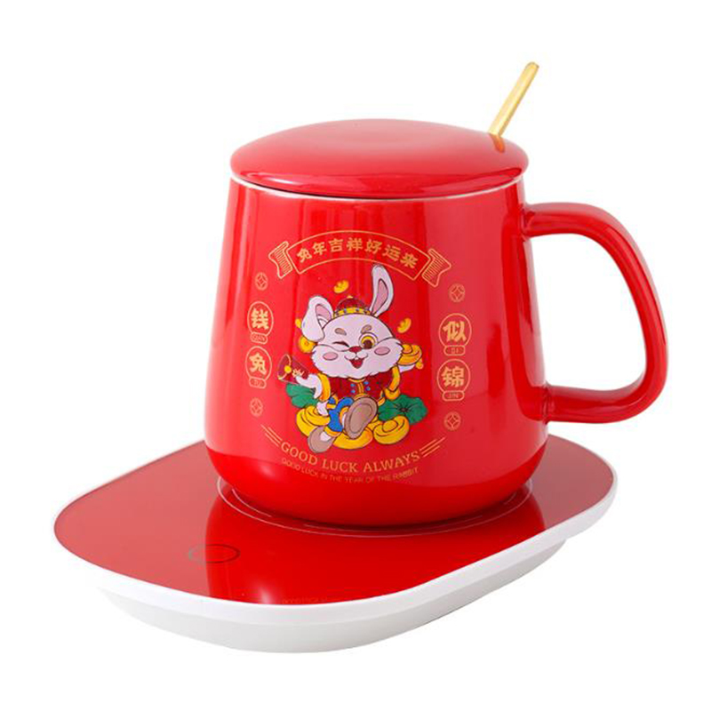 乐唯诗 27.3*11.3*18.3cm 55度加热杯 中国红 钱兔似锦 400ml 计价单位:套