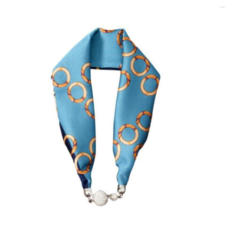 鑫彩之云 HX-66 磁吸花生扣丝巾 蓝色 计价单位:条