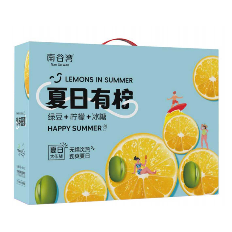 南谷湾 33*9.5*25cm 夏日有拧绿豆+柠檬金桔百香果茶+单晶冰糖+麦仁 900g/盒 计价单位:套