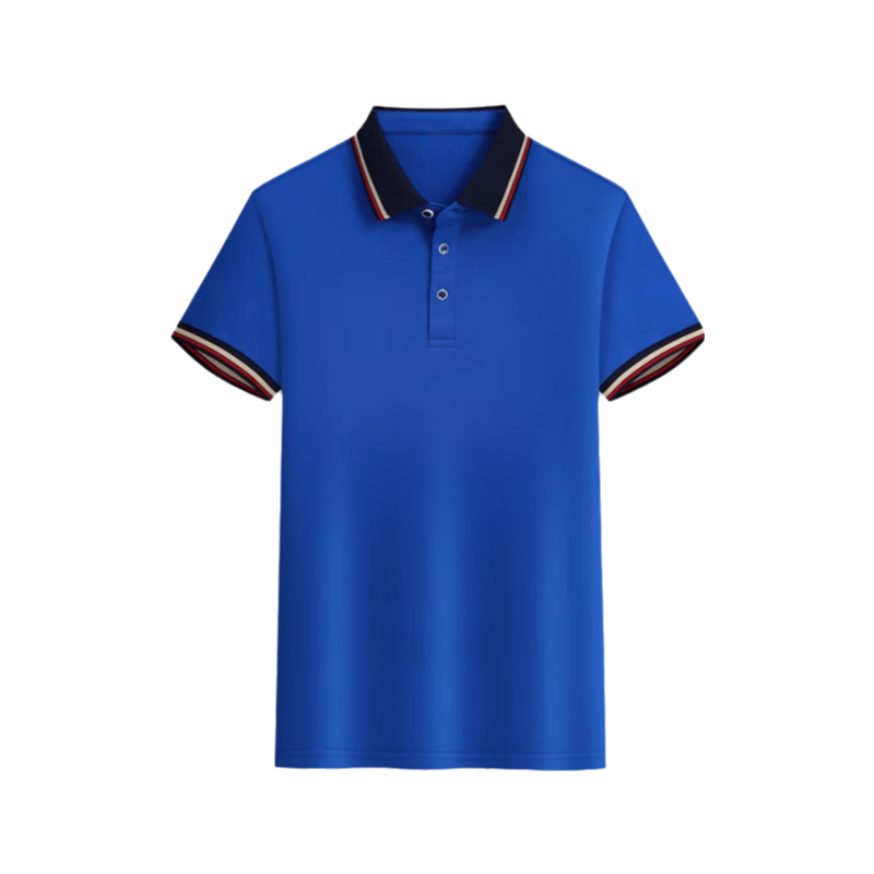 MUXUXI DJ-F20 拼色领翻领短袖 宝蓝色 计价单位:件