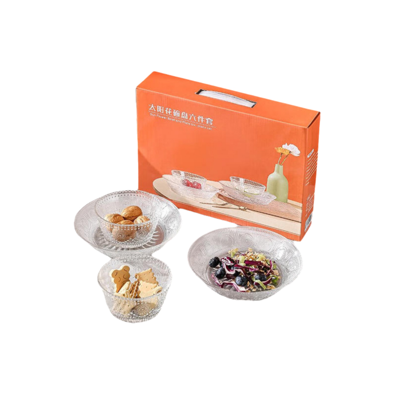 琪翔 Q7702-6 太阳花碗盘六件套 计价单位:套