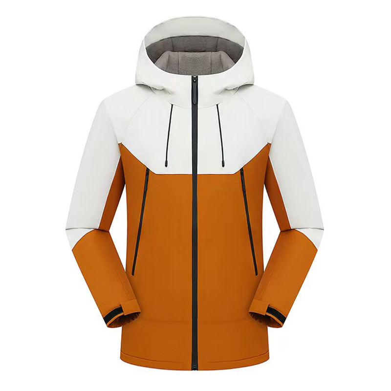 代可佳服饰 DKJIAFUSHI XL2624 时尚拼接超柔银狐绒冲锋衣 铁锈红白 S 计价单位:件