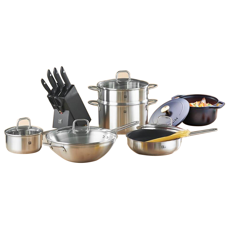 思钢 SG-ZS17 诸事大吉不锈钢厨具锅具17件套 计价单位:套