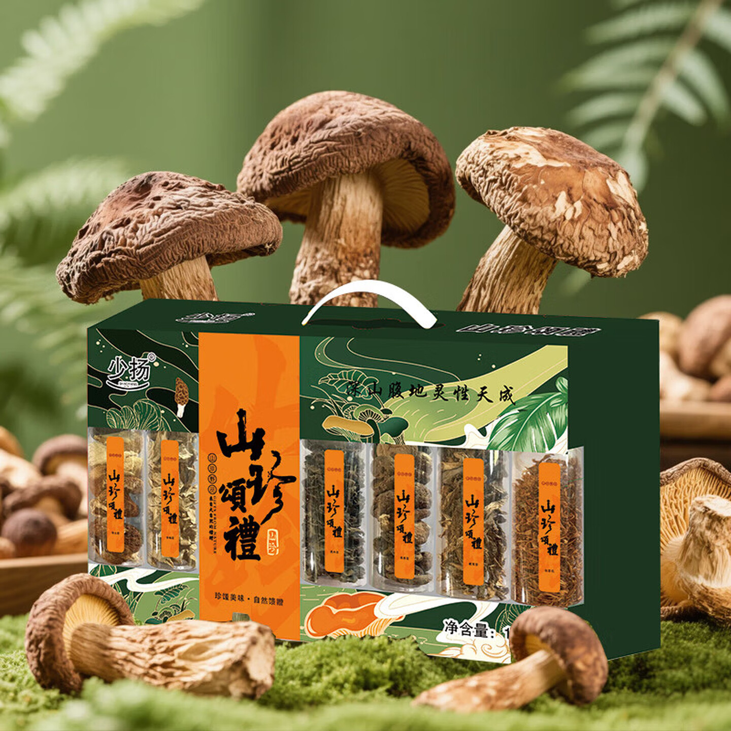 少扬 山珍礼盒1090g 土特产山珍颂礼菌菇礼盒干货即食煲汤