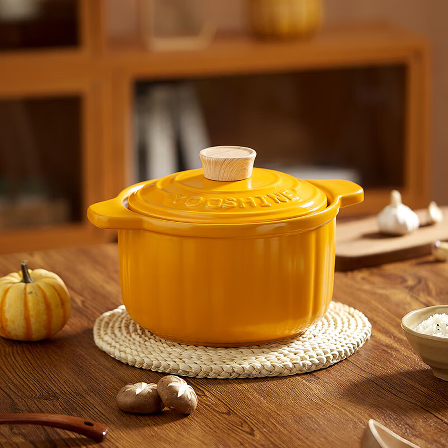 釉夏 拾光陶瓷煲Y-SG/L1 南瓜造型家用熬汤炖煮陶瓷锅