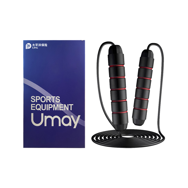 佑美 YM028 太保钢丝泡棉轴承跳绳 黑配红 计价单位:个
