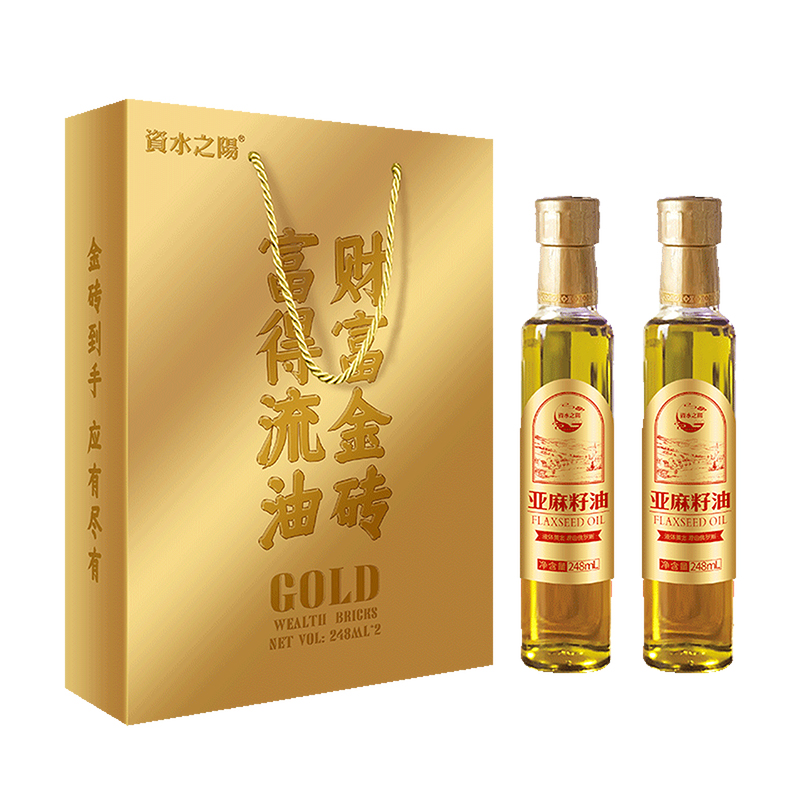 【天之锦】資水之陽富得流油财富金砖亚麻籽油248ml*2瓶